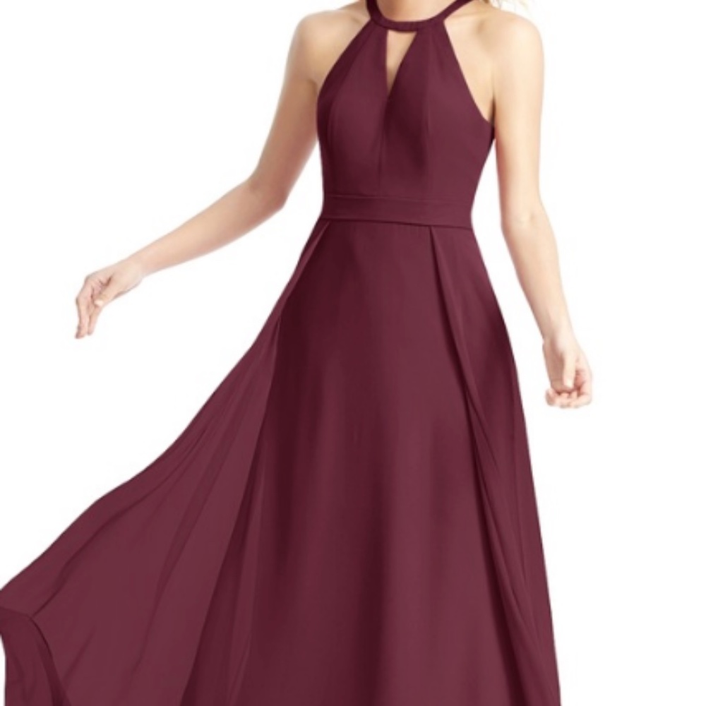 Cabernet Halter Floor-Length Gown Bridesmaid